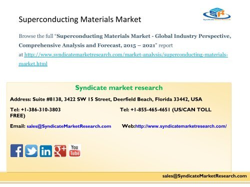 Superconducting Materials Market