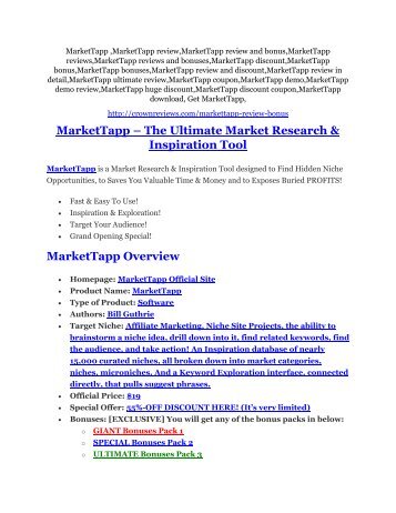 MarketTapp review - MarketTapp sneak peek features