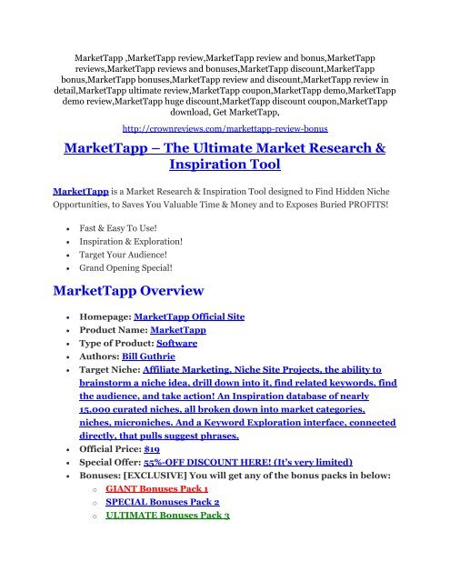 MarketTapp review - MarketTapp sneak peek features