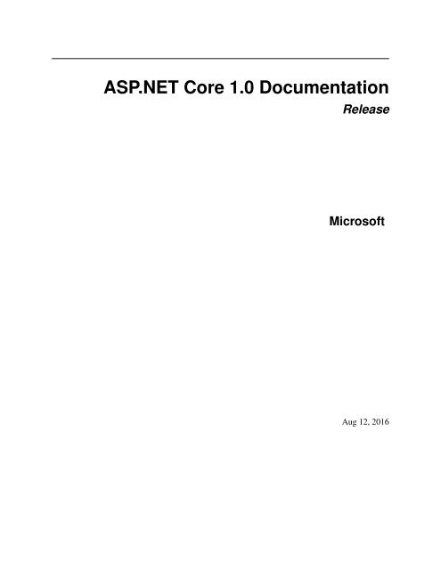 documentation asp net core