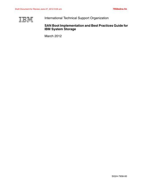 SAN Boot Implementation and Best Practices Guide ... - IBM Redbooks