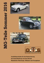 MGA, MGB und Midget Teilekatalog 2016