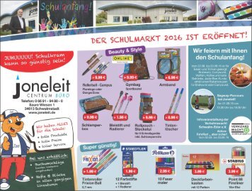 DER SCHULMARKT 2016 IST ERÖFFNET