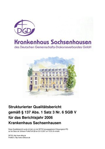 strukturierter Qualitätsbericht 2006 - Krankenhaus Sachsenhausen