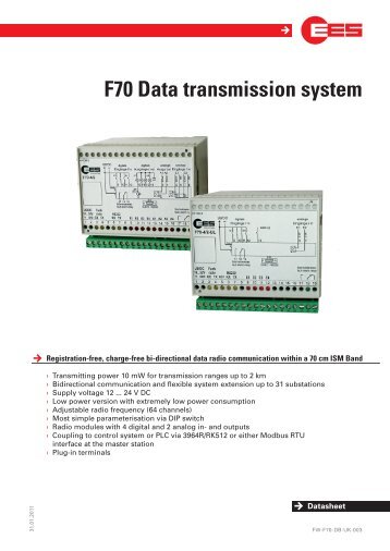 F70 Data transmission system - EES Elektra Elektronik GmbH & Co ...