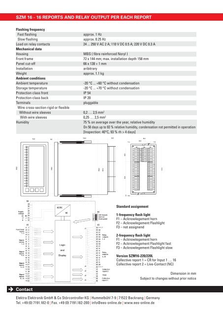 SZM 16 - EES Elektra Elektronik GmbH & Co. Störcontroller KG