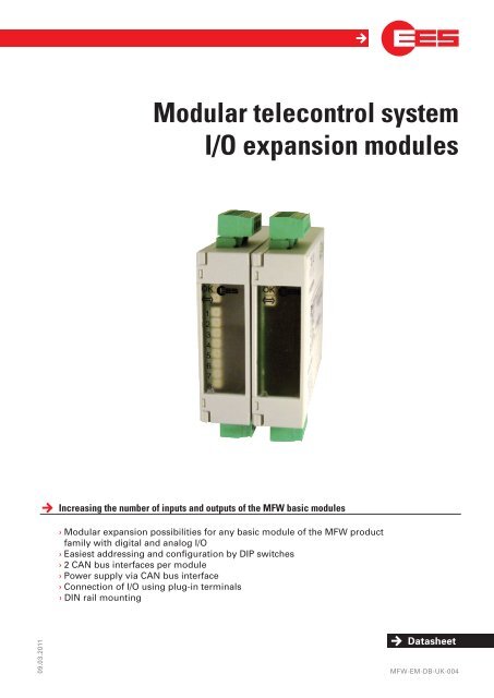 Modular telecontrol system I/O expansion modules - EES Elektra ...