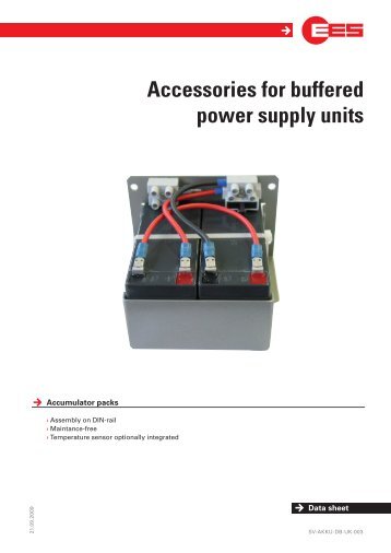 Accessories for buffered power supply units - EES Elektra Elektronik ...