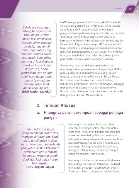 Pelanggaran Hak Perempuan Adat dalam Pengelolaan Kehutanan