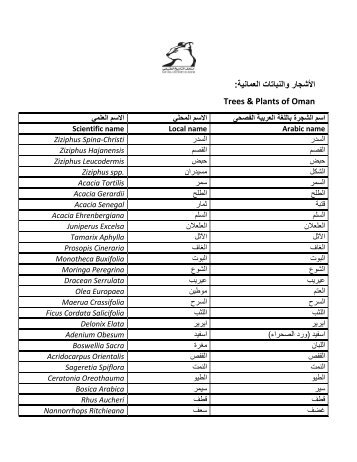  والنباتات العمانية