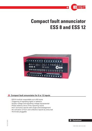 Compact fault annunciator ESS 8 and ESS 12 - EES Elektra ...