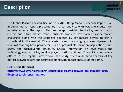 Global Plasma Thawed Box Industry 2016 Research, Share & Strategies