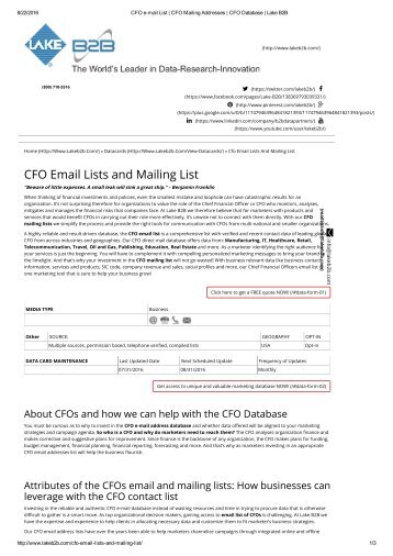 CFO email addresses