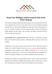 Keep Your Building And Investment Safe From Water Damage