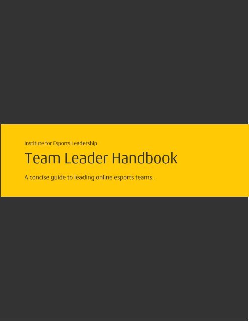 Team Leader Handbook