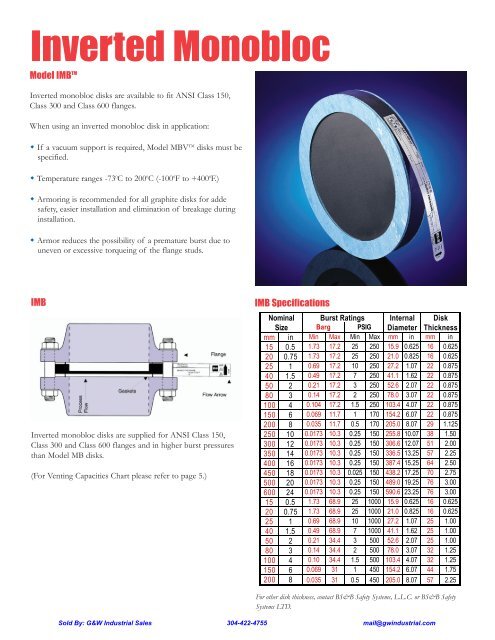 BS&B Graphite Disk Brochure - G&W Industrial Sales in Parkersburg ...