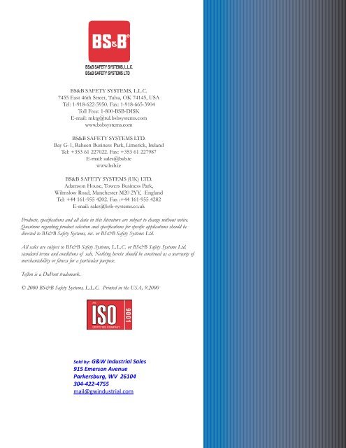BS&B Graphite Disk Brochure - G&W Industrial Sales in Parkersburg ...