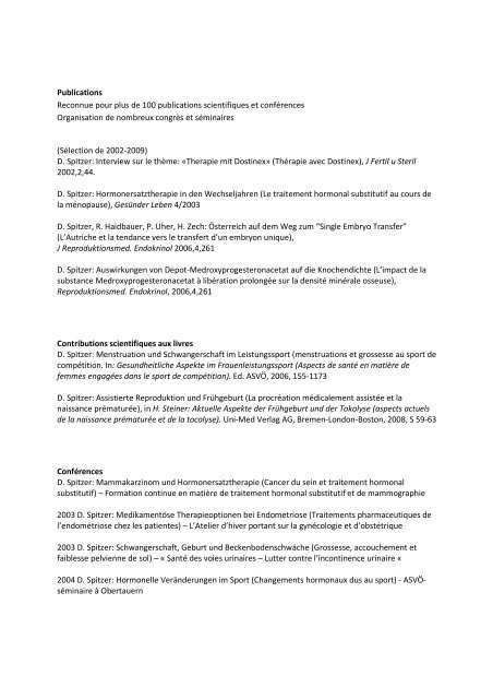 Curriculum Vitae - IVF Zentren Prof. Zech