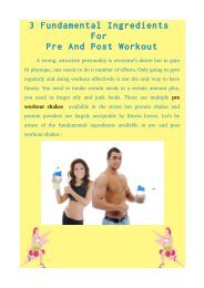 3 Fundamental Ingredients For Pre And Post Workout