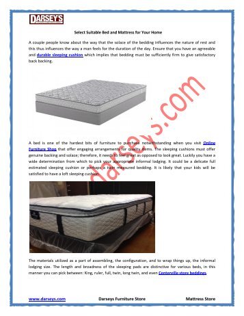 Select Suitable Bed and Mattress for Your Home