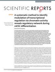 A systematic method to identify
modulation of transcriptional
regulation via chromatin activity
reveals regulatory network during
mESC differentiation