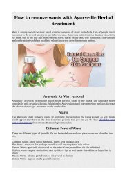 How to remove warts with Ayurvedic Herbal treatment