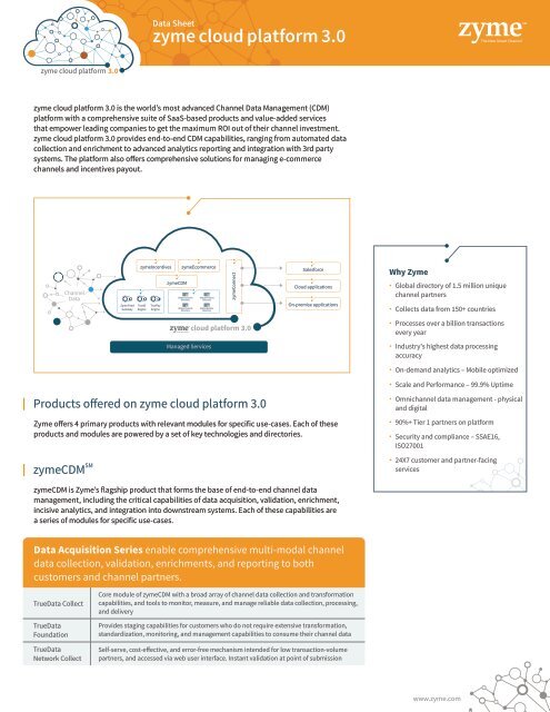 Zyme Cloud is the Most Advanced Channel Data Management Platform 3.0