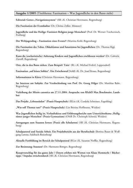 Alle Artikel der Regensburger RU-Notizen von 1/1982 – 2/2011 ...