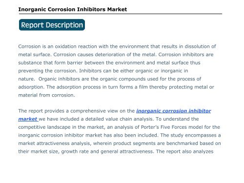Inorganic Corrosion Inhibitors Market