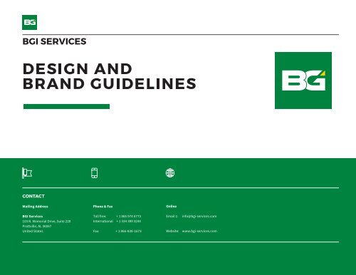 2016 BGI Design and Brand Guidelines Manual