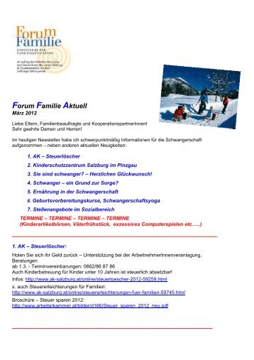 Forum Familie Aktuell - Salzburg.at