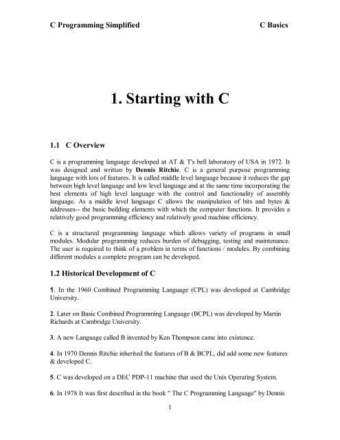 Basics of C