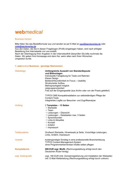 webmedical - Deutscher Ärzte-Verlag