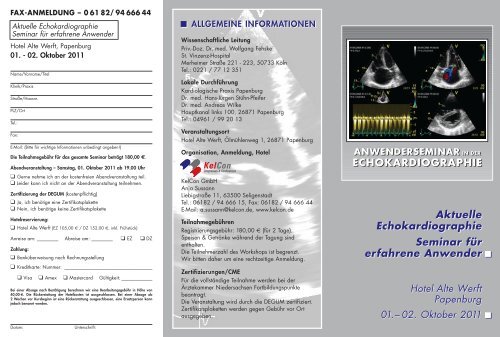 anwenderseminar in der echokardiographie - KelCon GmbH