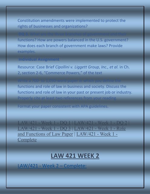 LAW 421 Final Exam - LAW 421 Final Exam Answers | Studentwhiz.com