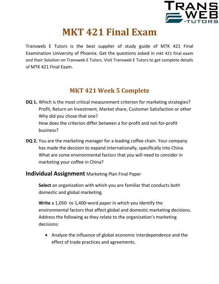 university of phoenix marketing 421 final exams university of phoenix marketing 421 final exams