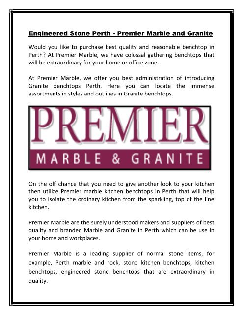 Premier Marble Supplier Of Quality And Branded Stone Benchtops
