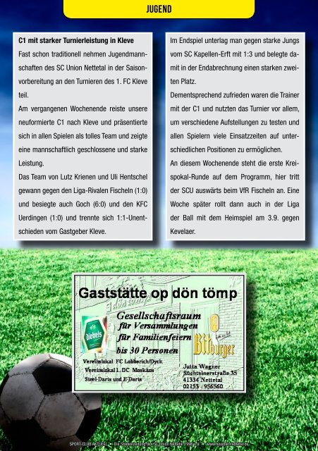 Sport Club Aktuell - Ausgabe 31 - 28.08.2016