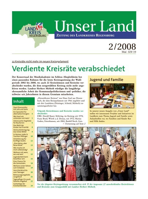 Verdiente Kreisräte verabschiedet - Landkreis Regensburg