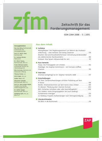 zfm Zeitschrift für Forderungsmanagement 05/2015