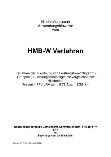 Anwendungshinweise zum HMB-W Verfahren - Akademie für ...