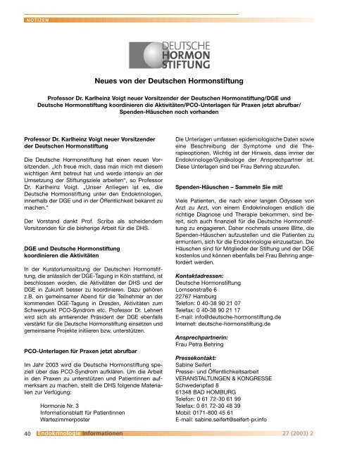 Endokrinologie Informationen - Deutsche Gesellschaft für ...