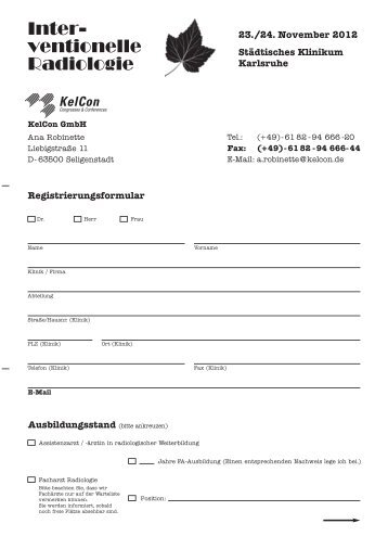 Anmeldeformular - KelCon GmbH