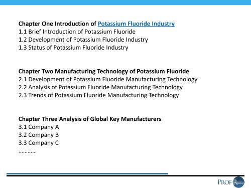 Potassium Fluoride Industry, 2011-2021 Market Research Report