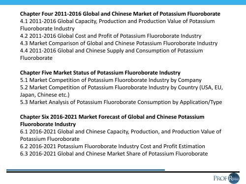 Potassium Fluoroborate Industry, 2011-2021 Market Research