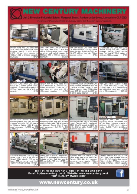 Machinery World  - September 2016