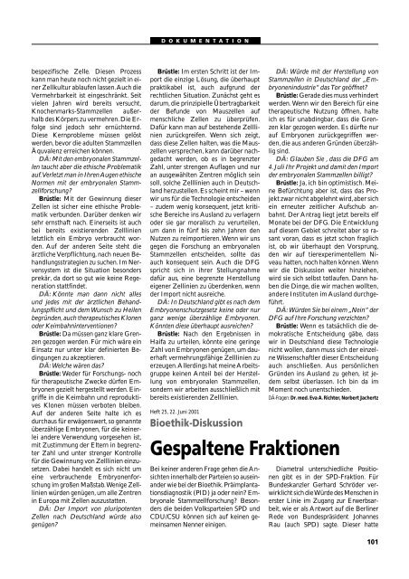 Dokumentation PID, PND, Forschung an Embryonen - 3., erweiterte ...