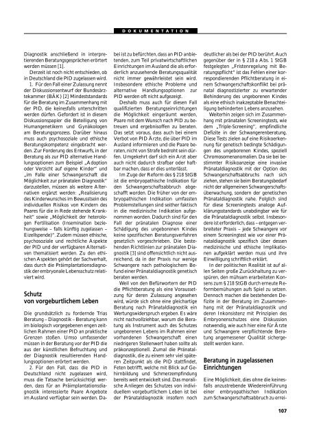 Dokumentation PID, PND, Forschung an Embryonen - 3., erweiterte ...