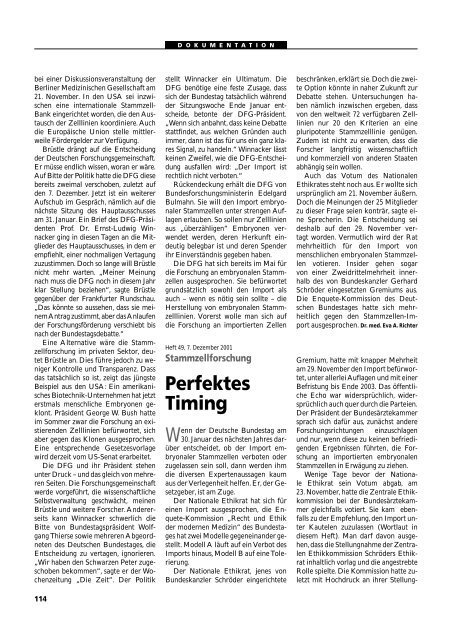 Dokumentation PID, PND, Forschung an Embryonen - 3., erweiterte ...