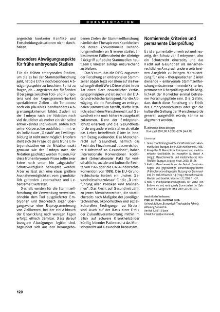 Dokumentation PID, PND, Forschung an Embryonen - 3., erweiterte ...